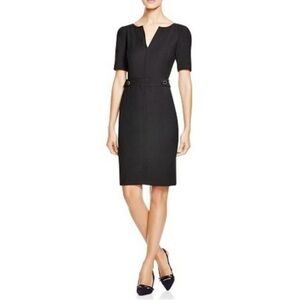 TORY BURCH Lydia Sheath Dress Black Knee Length Wool Blend Size XS